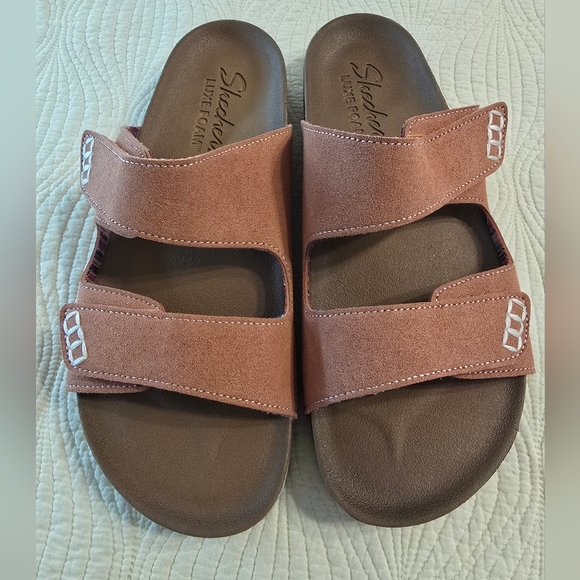 Skechers Shoes - NIB Skechers Ladies Suede Adjustable Double-Strap Sandals In Coral